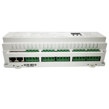 Jaunu DMX512 Dekoderi DC12V-24V 5A 120.A 2880W Max Izejas RGB/RGBW Slokšņu Kontrolieris RJ45 Savienojumu LED sScreen 24 Kanālu DMX Dekoderi