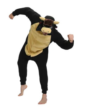 Jaunu Dzīvnieku Bull Onesie Govs Donkey Pidžamu Sleepsuit Cosplay Jumpsuit Kostīms Pieaugušajiem