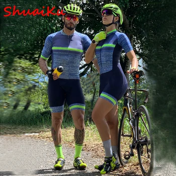 Jaunu Gaiši Zilu Pāris Riteņbraukšana Skinsuit Uzstādīts Triatlona Uzstādīts Triatlona Maillot Ropa Ciclismo Velosipēdu Apģērbs, Velosipēdu Jumpsuit Vasaras