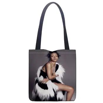 Jaunu Ierodas Pasūtījuma Rihanna apdrukāta kanvas tote soma ērta iepirkšanās soma sieviete soma studenta soma jūsu Pasūtījuma attēlu
