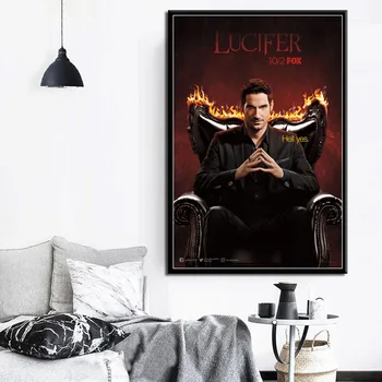 Jaunu Lucifers 2019 seriāls Parādīt Jaunu Sezonas Plakātu Un Izdrukas Eļļas Gleznu Audekla Sienas Māksla Bildes Dzīvojamā Istaba картины на стену