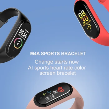 Jaunu M4 Smart Joslā Aproces Fitnesa Tracker Veselības sirdsdarbība, Asins Spiediena Monitoru, Bluetooth Sporta Aproce PK Mi Grupa 4 3