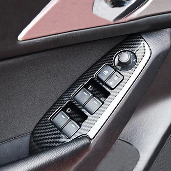Jaunu Mazda 3 Axela 2017 Melna Oglekļa Šķiedras Iekšējās Loga Slēdzi Panelis Rāmis 4X