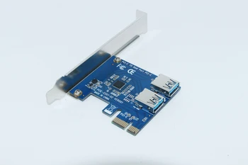 Jaunu PCIE PCI Paplašināšanas Karti Karti, 2 Porti USB 3.0 HUB Kontrolieris Adapteris Stāvvadu Kartes Bitcoin Mining Ierīces Miner Antminer
