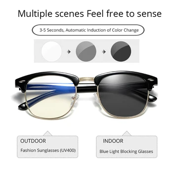 Jaunu Photochromic Filtrs Datoru Brilles Bloķē UV Anti Zilā Gaisma Acu acu nogurumu, Pārejas Spēļu Brilles Sievietēm, Vīriešiem UV400