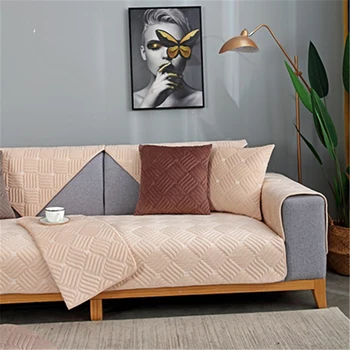 Jaunu Sabiezēt Plīša Auduma Dīvāns Dvieļu tīrtoņa krāsu Eiropas Stila neslīdoša Dīvāns Vāks Dzīvojamā Istaba Dekori Slipcover Sēdekļa Spilvena