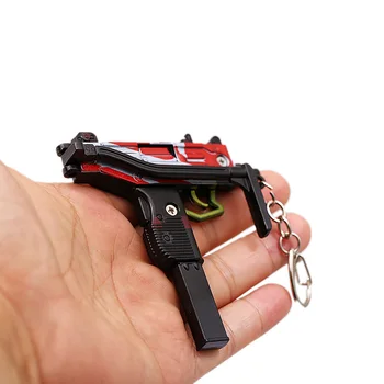 Jaunu Spēli PUBG CS IET Ieroci Keychains Uzi-Gun Cross Kulons Keyring Locīšanas Pistoli Modelis Atslēgu piekariņi Vīriešu Rotaslietas, Suvenīru, Dāvanu Sievietēm
