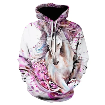 Jaunu karstā dzīvnieku 3D Drukas sporta Krekli Krāsotas zirgu Vīrieši/sievietes pelēkā vārna zīmola dizaina harajuku pulovers Rudens Un Ziemas pelēkā vārna