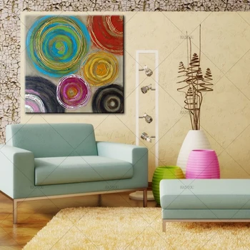 Jaunu, modernu anotācija eļļas glezna Zilā un brūnā aprindās audekls handpainted biroja plakātu cuadros decoracion Mājas Sienas dekori