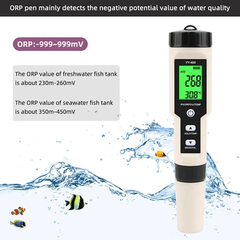 Jaunā GG-400 Ūdeņraža Jonu Koncentrācija Ūdens Kvalitātes Testēšanas Pildspalvu PH/ORP/H2 un TEM 4 1 Digitālā Dzeramā Ūdens Skaitītāju