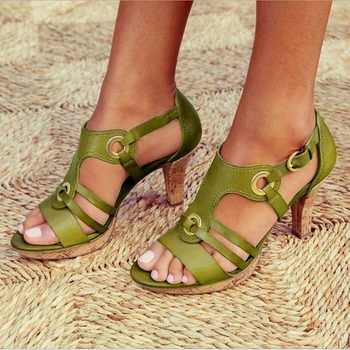 Jaunā Stila Elegantu Siksniņu Sandales Sieviešu 2020. Gadam Sandales Sieviešu Bohēmijas Stila Vasaras Modes augstpapēžu kurpes Sieviešu Kurpes Footwea