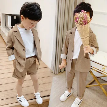 Jaunā korejiešu Bērnu Apģērbi Zēns un Meitene Bērnu lietišķu Uzvalku Atpūtas Divu Gabals, kas