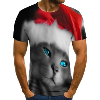 Jaunākās Kaķis 3D Iespiests T-krekls Ikdienas Īsās Piedurknes O-veida Kakla Modes Iespiesti 3D t krekls Vīriešu/Sieviešu t-veida, Augstas Kvalitātes tshirt Hombre