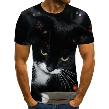 Jaunākās Kaķis 3D Iespiests T-krekls Ikdienas Īsās Piedurknes O-veida Kakla Modes Iespiesti 3D t krekls Vīriešu/Sieviešu t-veida, Augstas Kvalitātes tshirt Hombre