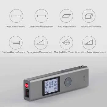 Jaunākās NOLIKTAVĀ Youpin Duka 40m Laser range finder LS-P USB flash uzlādes Range Finder Augstas Precizitātes Mērījumu rangefinder