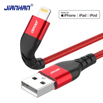 JianHan MFi USB Kabelis priekš iPhone 11 X Xs 2.4 Ātra Uzlāde ar Lightning Kabeli, lai iPhone SE 8 7 6 Lādētāju, USB Datu Kabeli