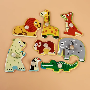 Jigsaw Puzzle Koka 3D Multfilmas Happy Farm Pilsētas Meitenēm Dzīvnieku Zoo Mīklas Izglītības Rotaļlietas Bērniem, Bērnu Dāvanas