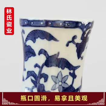 Jingdezhen Keramikas Jaunais Ķīnas Zilā un Baltā Zīmējums Radošo Augstas kājām Kurpes, Ziedu kompozīcijas, Porcelāna Vāze un Puķu