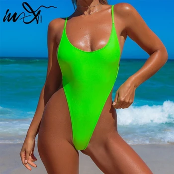 Jo-X Sandales viens gabals peldkostīms Sexy neona bikini 