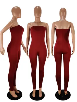 Joskaa kritums jaunu un seksīgu Wrap-ap piedurknēm backless Saspringts vienkrāsainu viens gabals bodycon streetwear tērpiem sieviešu Jumpsuit