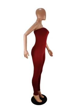 Joskaa kritums jaunu un seksīgu Wrap-ap piedurknēm backless Saspringts vienkrāsainu viens gabals bodycon streetwear tērpiem sieviešu Jumpsuit