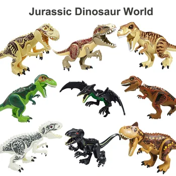 Jurassic Dinozauru Pasaulē Skaitļi DIY Celtniecības Bloki savietojami ar Zīmola Pilsētas Radošo Ķieģeļi Izglītojošas Rotaļlietas Bērniem