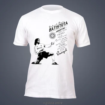 Jūra pavisam īsām piedurknēm T-krekls Gabriel Omar Batistuta Fiorentina Romu Milānas Argentīna Serie A Italiana Itālija džersija t-veida