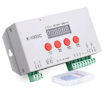 K-1000C Kontrolieris K1000C WS2812B WS2811 APA102 T1000S WS2813 LED 2048 Pikseļu Programma Kontrolieris DC5-24V