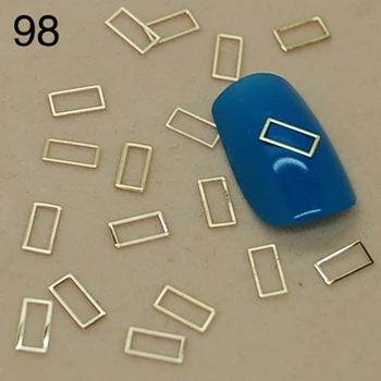 K98 taisnstūra Zelta Metāla Nail Art Nagu Rotaslietas Apdare Tiny Šķēle Metāla Stud Piederumi