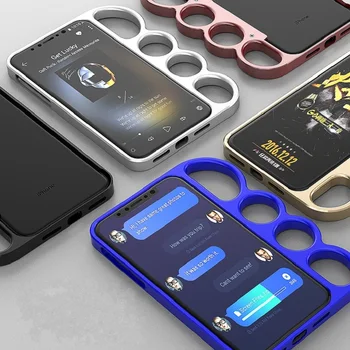 KANENG Modes Krāsains Aviācijas Alumīnija Triecienizturīgs Robežu Telefonu Gadījumā Segtu Ar Pirkstu Gredzenu Apple iPhoneX /7 7Plus/8 8Plus