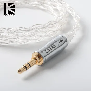 KBEAR limpid 4 Core 4N 99.99% Tīrības sudraba austiņu kabeli 2PIN/TFZ/MMCX/QDC earbuds kabelis KZ ZSN PRO ZSX KBEAR Dimanta