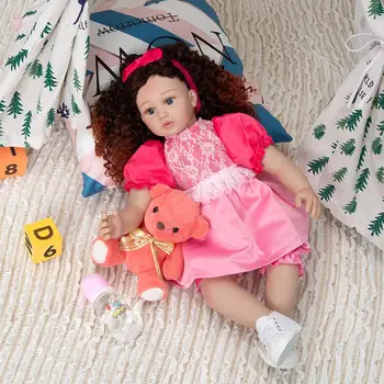 KEIUMI 24 Collu Atdzimis Bērnu Lelles Silikona Soft Touch Princese Lelles, Atdzimis Bērnu Rotaļu Meitenēm Dāvanas un Bērnu Dzimšanas dienas