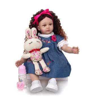 KEIUMI 24 Collu atdzimis toddler lelle Auduma Struktūra, Blīvums Cirtas Baby Girl silikona lelle dāvanu Bērniem dāvanu spēlēt māja rotaļlietas