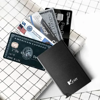 KEMY Vīriešu Biznesa Alumīnija Naudas ID Kartes Turētājs RFID Pretbloķēšanas Slim Metāla Seifu Monēta Maku kartes gadījumā kredītkaršu maku rfid sienas