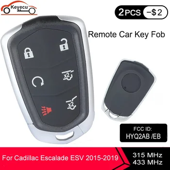 KEYECU 6 Pogas Smart Remote Auto Atslēgu HYQ2AB 315MHZ HYQ2EB 433MHZ ID46 Mikroshēmu Cadillac, ko iesniegusi escalade ESV 2016 2017 2018 2019