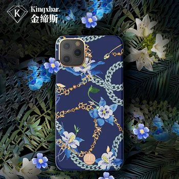 KINGXBAR Ķēdes Butterfly Ziedu Elements Crystal Case For iPhone 11/ Pro/ Max Segums Rhinestone Grūti Triecienizturīgs Aizsardzības Gadījumā