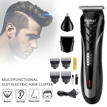 KM 3 in1 Hair Clipper Profesionālās ūdensizturīgs matu trimmeris bārdas trimer hair clipper elektriskie matu clipper vīriešiem bārda Vīriešu skuveklis
