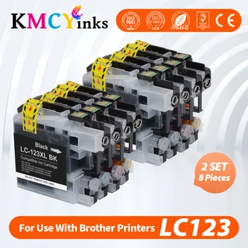 KMCYinks Saderīgs Tintes kasetnes Brother LC 123 MFC J4410DW J4510DW J870DW DCP J4110DW J132W J152W J552DW printeri LC123 XL