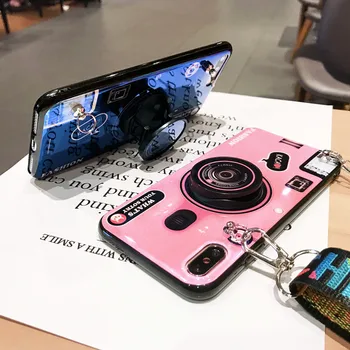 KONSMART POCO F2 Pro Gadījumā Modes 3D Kameru Mīksta Silikona Stāvēt Phone Gadījumā Xiaomi POCO F2 Pro Gudrs Aizmugurējo Vāciņu Ar Siksnu