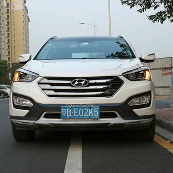 KOWELL Car Styling par Hyundai IX45 13-15 LED Lukturu Jaunais SantaFe Lukturu DRL Objektīvs Dubultās Staru HID H7 Xenon bi xenon lēcu