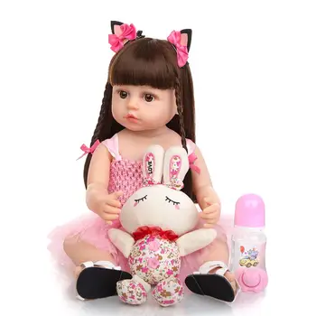 KUKADOLL 22Inch Vairumtirdzniecības Atdzimis Bērnu Lelle Pilnībā Silikona Ķermeņa Skaisti Baby Lelle rotaļu biedrs, Rotaļlietas Bērniem, Bērnu Dienu, kas pavadīta