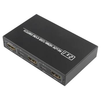 KVM Slēdzis HDMI UHD 4K Sadzīves Datoru Drošības Daļas 2 Datoriem Koplietošanas Monitoru, Tastatūru, Peli, Printeri,