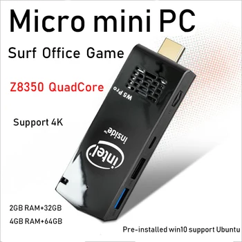 Kabatas datoru Windows 10 Mini Datoru Intel atom Z8350 Mini Datoru 4GB 64GB 2.4 GHz &5.8 GHz, WiFi, Bluetooth 4.0 Stick Mini PC