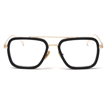 Kachawoo caurspīdīgs kvadrāta brilles rāmis sievietēm tuvredzība melnā zelta pusē metāla optiskās brilles vīriešiem trending piederumi 2020