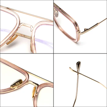 Kachawoo caurspīdīgs kvadrāta brilles rāmis sievietēm tuvredzība melnā zelta pusē metāla optiskās brilles vīriešiem trending piederumi 2020