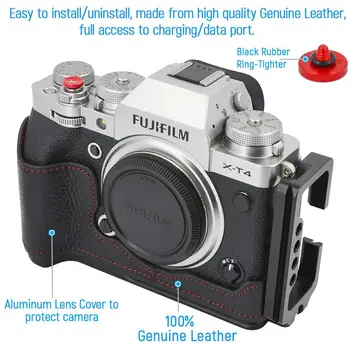 Kamera Īstas Ādas pusi Gadījumā, Aizsardzības Soma + Ātri Atbrīvot L Plāksnes Turētājs, Fujifilm Fuji XT4 + Aizvara Atbrīvošanas Pogu