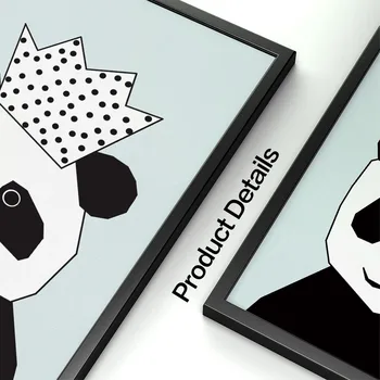 Kanvas Glezna Sienas Art Print Vainagu Panda Dzīvnieku Ziemeļvalstīm Bērniem Apdare Plakāti Un Izdrukas Sienas, Attēlus Mājas Sienas Dekori