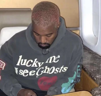 Kanye West Grafiti Vēstuli Print Plus Samta Sporta Krekls Vīriešiem Harajuku Vilnas Pelēkā Vārna Hip Hop Svešinieks Lietas Kapuci Hoodies