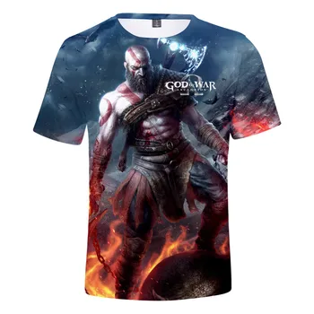 Kara dievs 3D T Krekls Bērniem, Vīriešiem, Sievietēm, Asins SARKANĀS Līnijas Sejas Iespiests t T-krekls ar Īsām Piedurknēm T Krekli, t-veida Gadījuma Gamer Drēbes