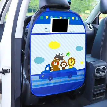 Karikatūra Auto Sēdeklīti Anti-Kick Mat Aizsargs Segtu Bērnu Pret netīrumiem Mat Auto Organizators Tablet Stand Karājas Soma